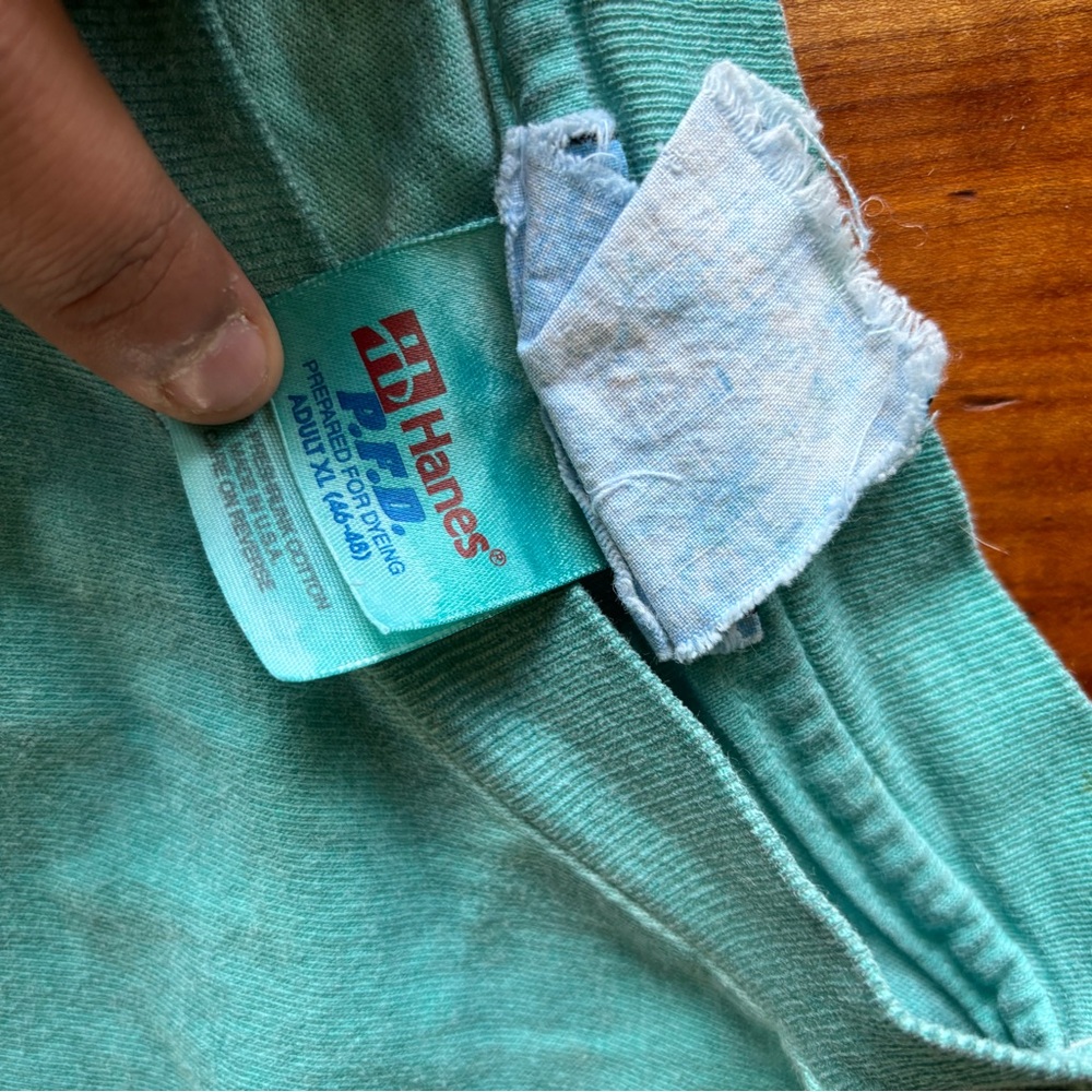 Vintage 80’s Hanes Teal desert Short Sleeve Tee - Picture 6 of 6